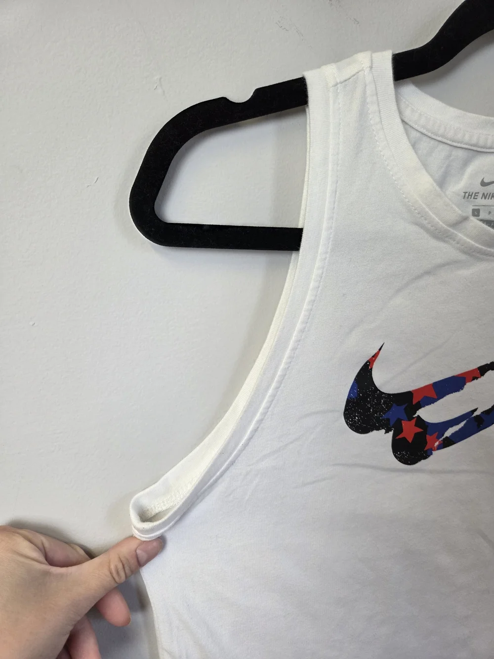 Nike White Tank with Stars Swoosh